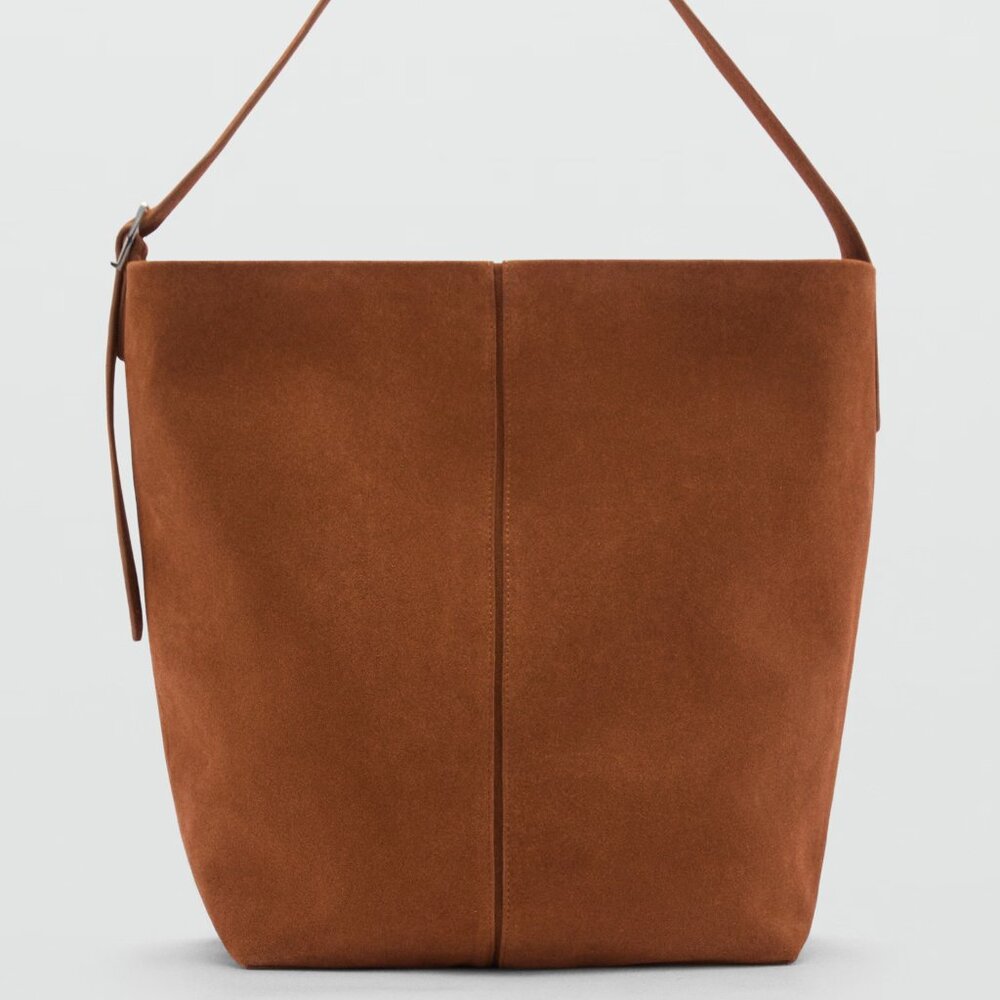 Leather shopper bag